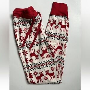 Hanna Andersson Reindeer Snowflake Christmas Pajama Jogger Pants Size XS